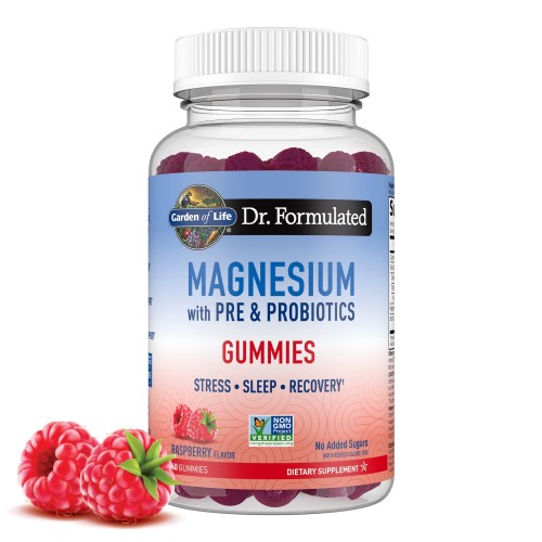 GARDEN OF LIFE - DR. FORMULATED MAGNESIUM WITH PRE + PROBIOTICS RASPBERRY – 60 желирани таблетки
