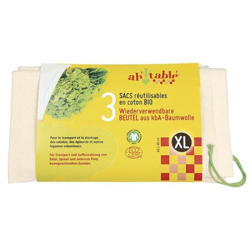 AH TABLE! - БИО ПАМУЧНА ЧАНТА XL 40 х 40 см - 3 бр