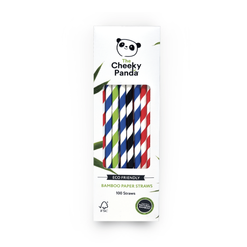 CHEEKY PANDA - ЕКО СЛАМКИ ОТ 100% БАМБУК РАЗНОЦВЕТНИ - 100 бр