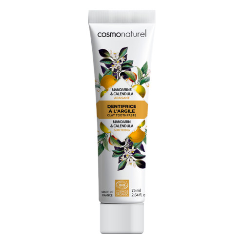 COSMO NATUREL - БИО ПАСТА ЗА ЗЪБИ УСПОКОЯВАЩА С ГЛИНА, МАНДАРИНА И НЕВЕН - 75 мл