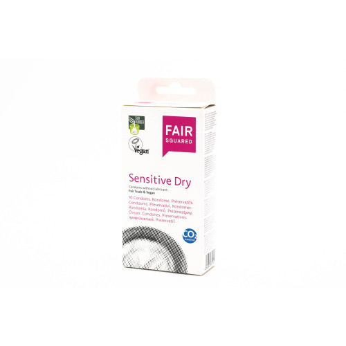 FAIR SQUARED - ПРЕЗЕРВАТИВИ ОТ НАТУРАЛЕН FAIR TRADE КАУЧУК SENSITIVE DRY - 10 бр