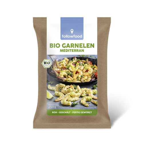 FOLLOW FOOD - БИО СКАРИДИ СРЕДИЗЕМНОМОРСКИ МАРИНОВАНИ ОБЕЛЕНИ ЗАМРАЗЕНИ NATURLAND - 250 г