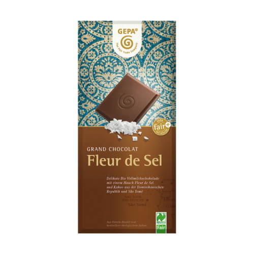 GEPA - БИО ШОКОЛАД МЛЕЧЕН С МОРСКА СОЛ (FLEUR DE SEL) - 100 г