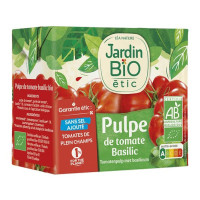 JARDIN BIO - БИО ДОМАТЕНА ПУЛПА С БОСИЛЕК БЕЗ СОЛ - 500 г