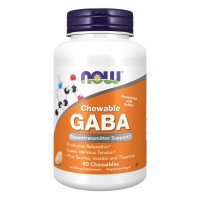 NOW - ГАБА 250 мг - 90 дъвчащи таблетки с вкус портокал