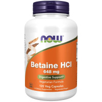 NOW - БЕТАИН HCl 648 мг - 120 Капсули