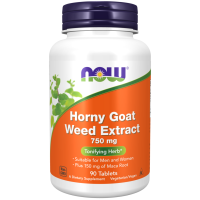 NOW - ЕКСТРАКТ ОТ ЕПИМЕДИУМ (Horny Goat Weed) 750 мг - 90 Таблетки