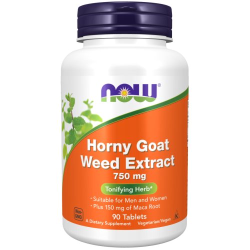 NOW - ЕКСТРАКТ ОТ ЕПИМЕДИУМ (Horny Goat Weed) 750 мг - 90 Таблетки