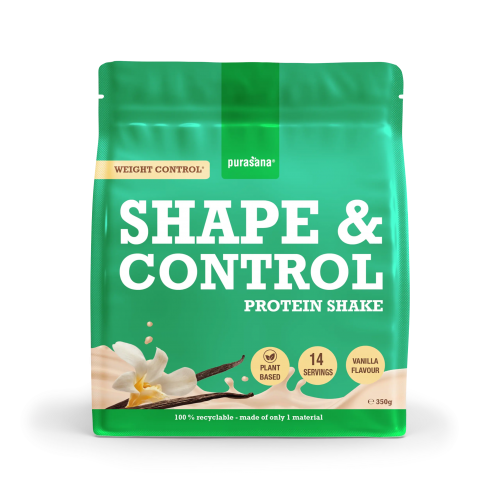 PURASANA - БИО ВЕГАН ПРОТЕИНОВ ШЕЙК SHAPE AND CONTROL ВАНИЛИЯ - 350 г