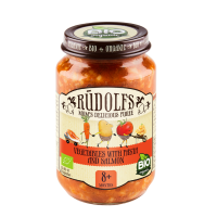 Rudolfs - Био зеленчуково пюре с паста и сьомга , 8+ месеца, 190 g